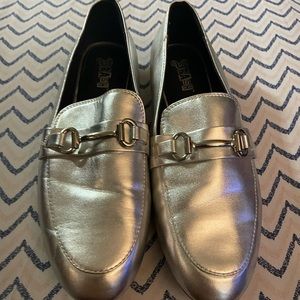 Brash Silver Tone Loafers Size: 10